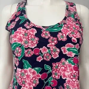 Lilly Pulitzer | Tops | Lilly Pulitzer Navy Tank Top With Pink And ...